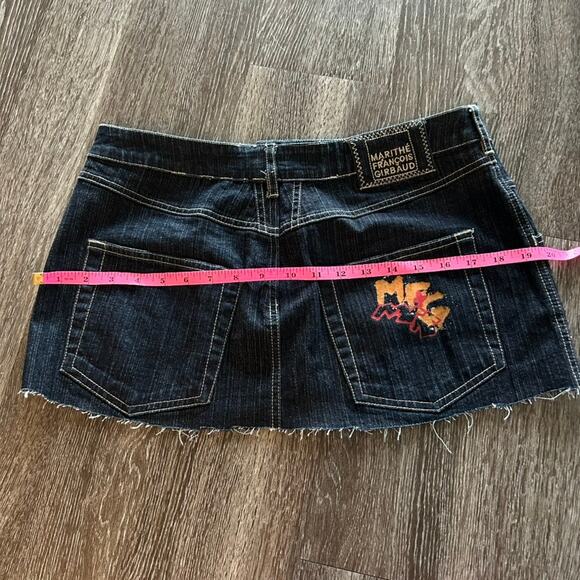 Vintage Marithé François Girbaud Denim Micro Mini Skirt Size 31 Y2K Graphic Logo - Picture 14 of 14